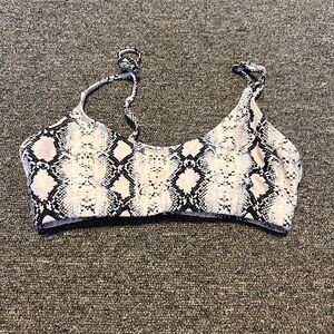 Snakeskin Print Bikini Top